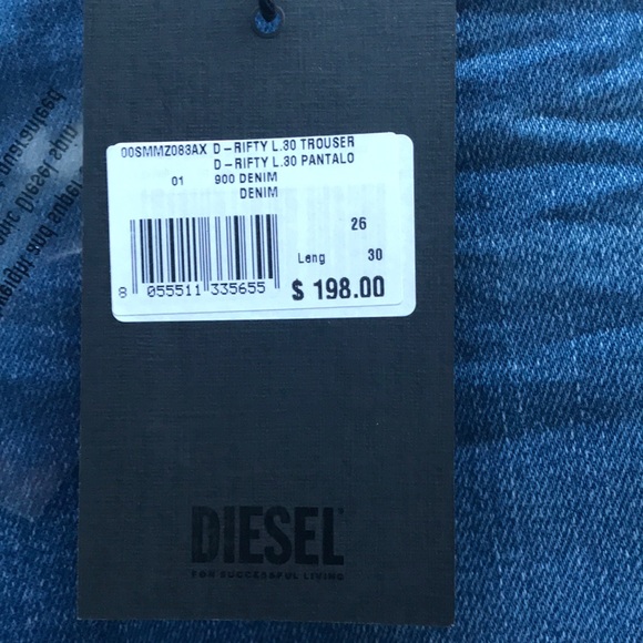 Diesel Jeans Women Size 26 Blue D Rifty slim low waist women’s jeans Brand New - Picture 5 of 15